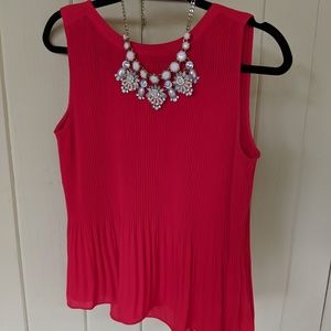 LOFT silk like fabric red top